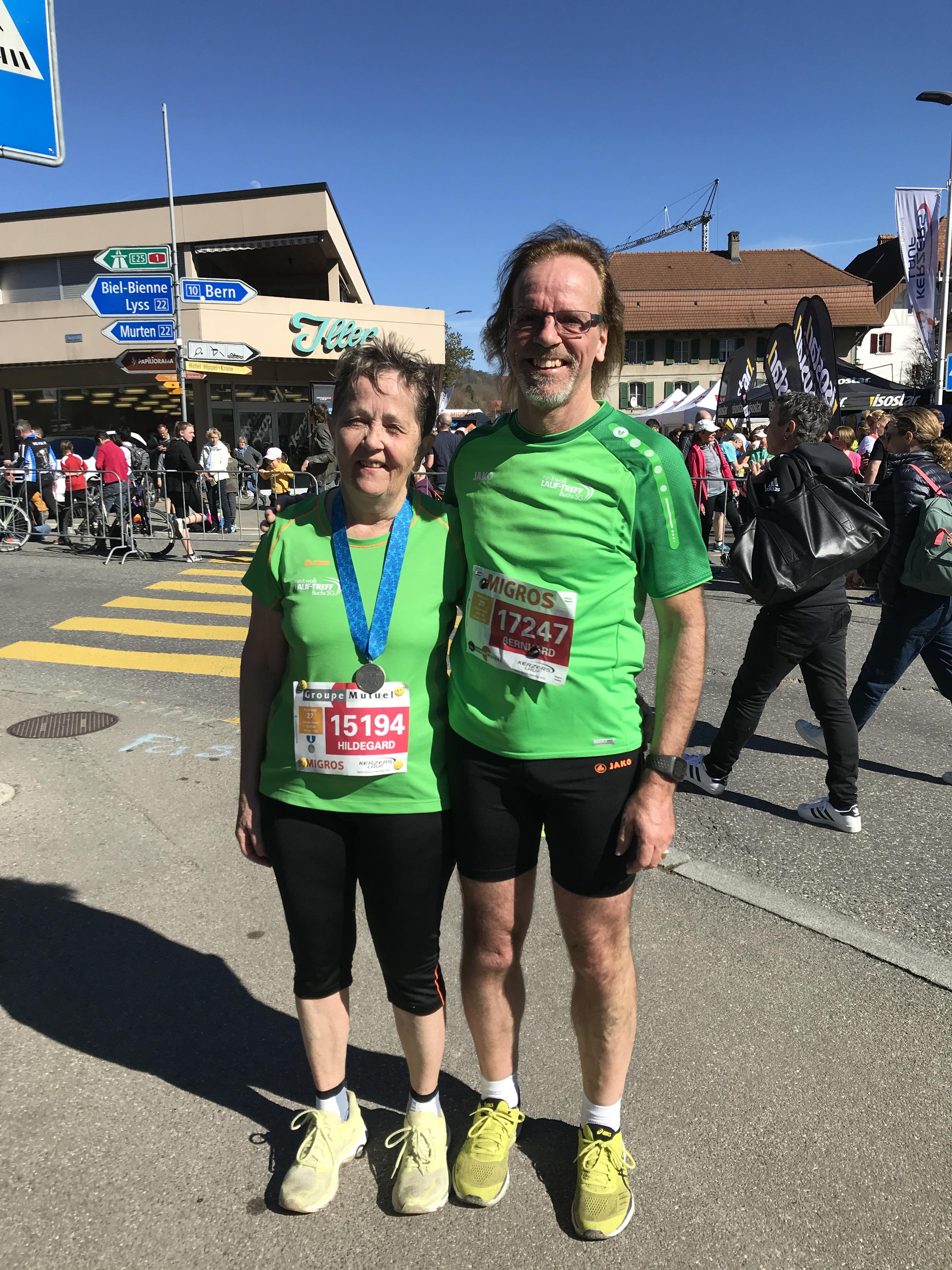 Hilde und Beni im Ziel