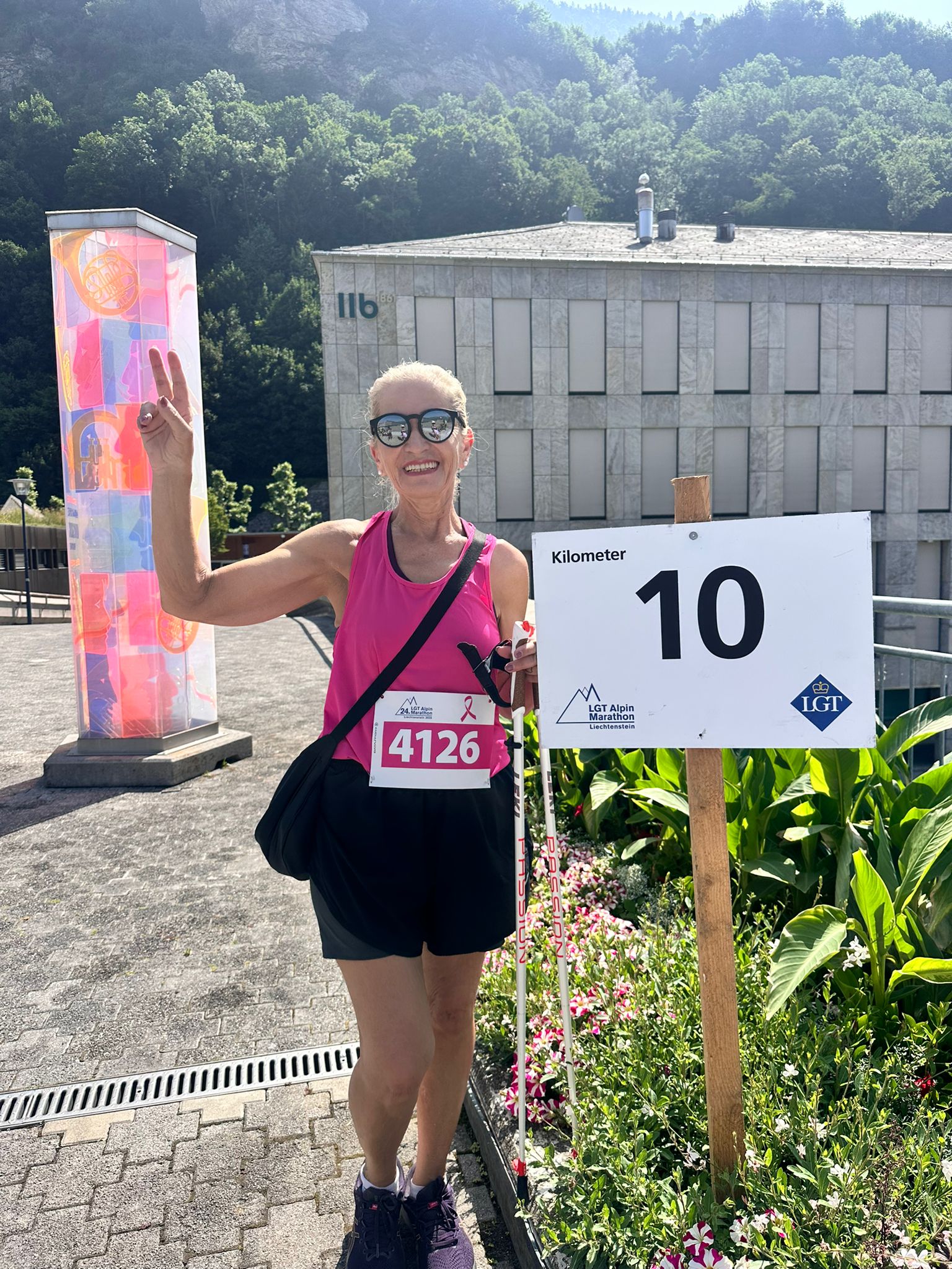 Ana bei km10, aber noch nicht ganz im Ziel