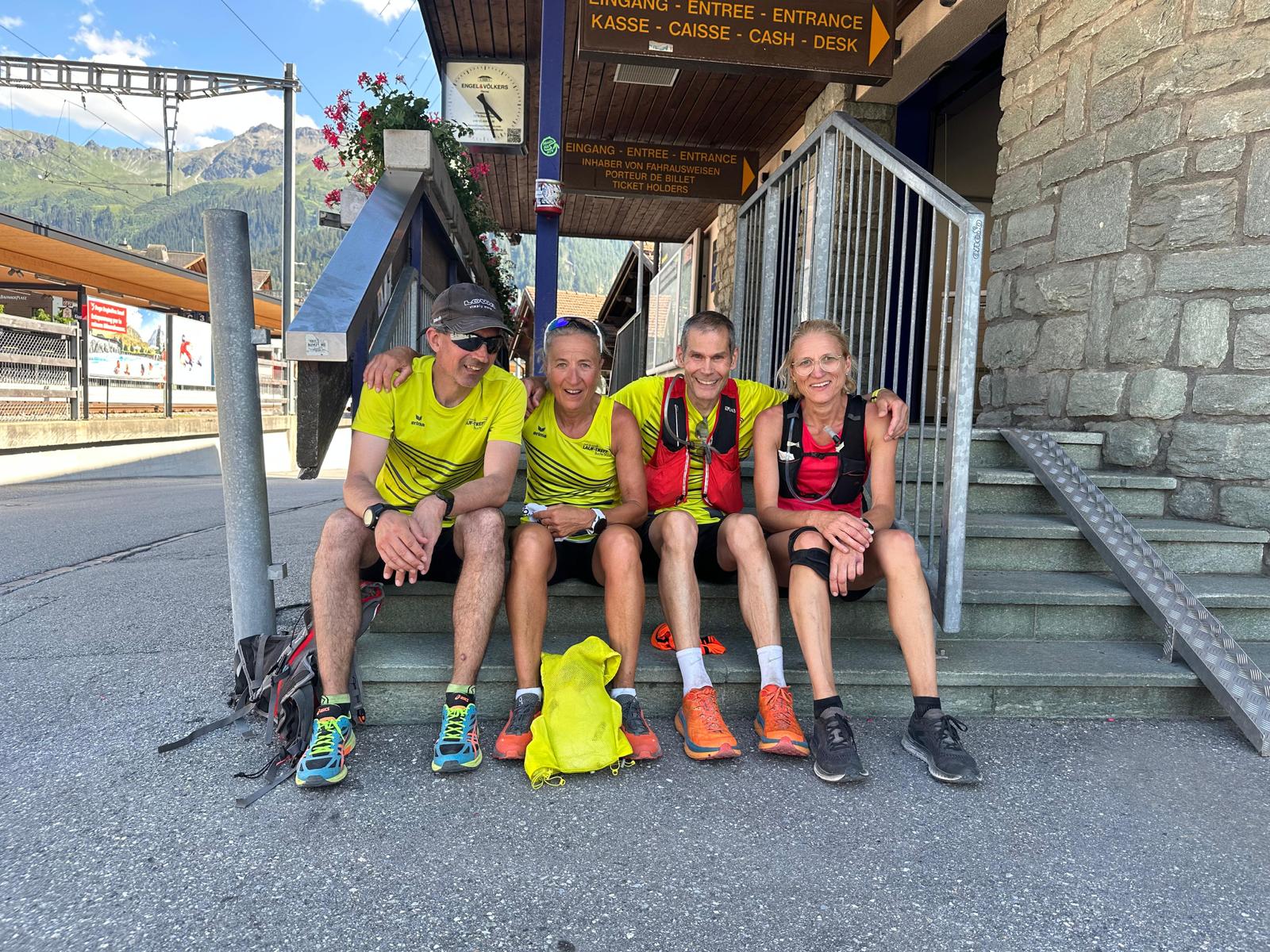 Im Ziel in Klosters: Alex, Anita, Baha, Ingrid. Tolle Leistung!