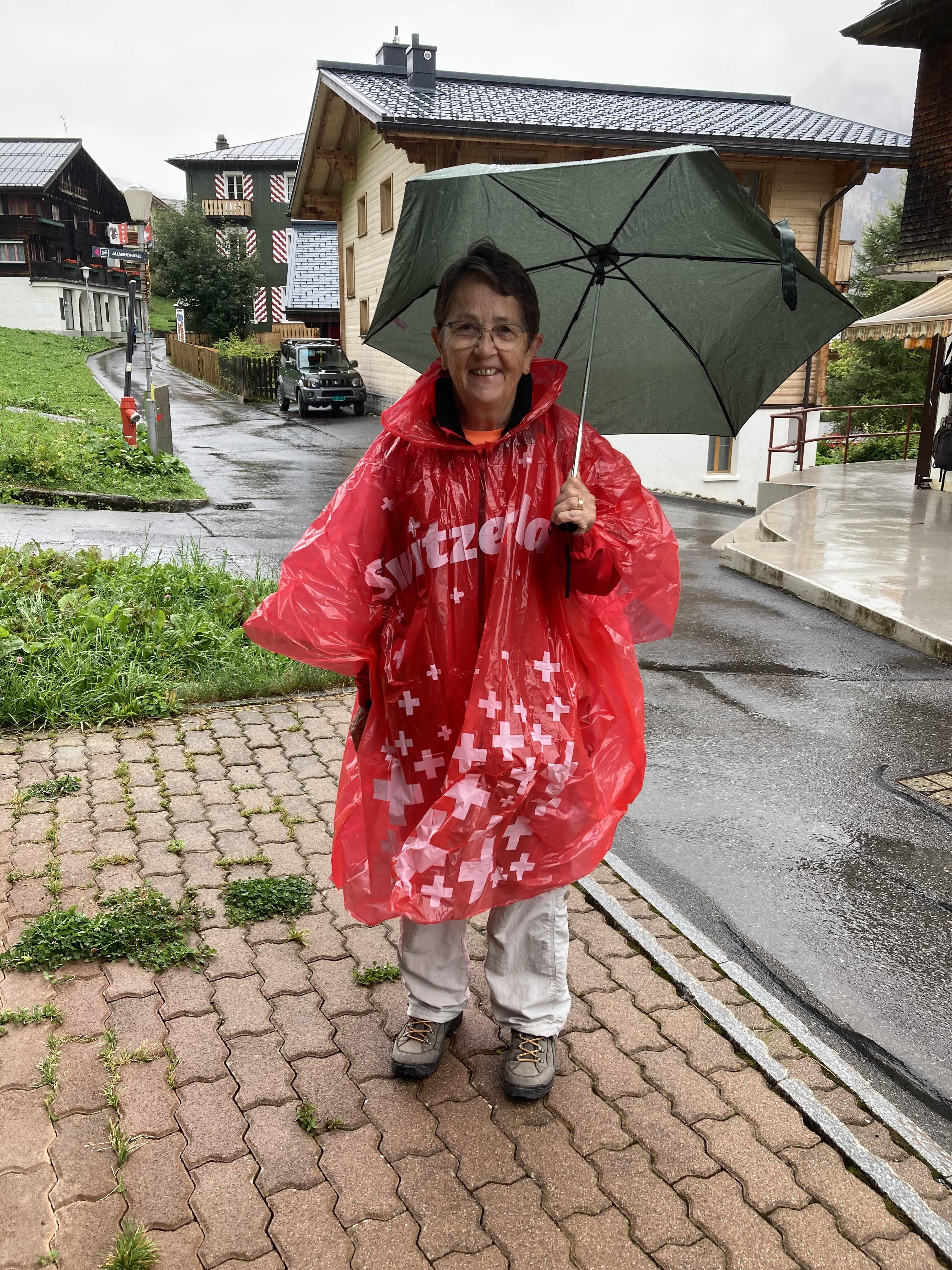 Hilde gut geschützt in Mürren