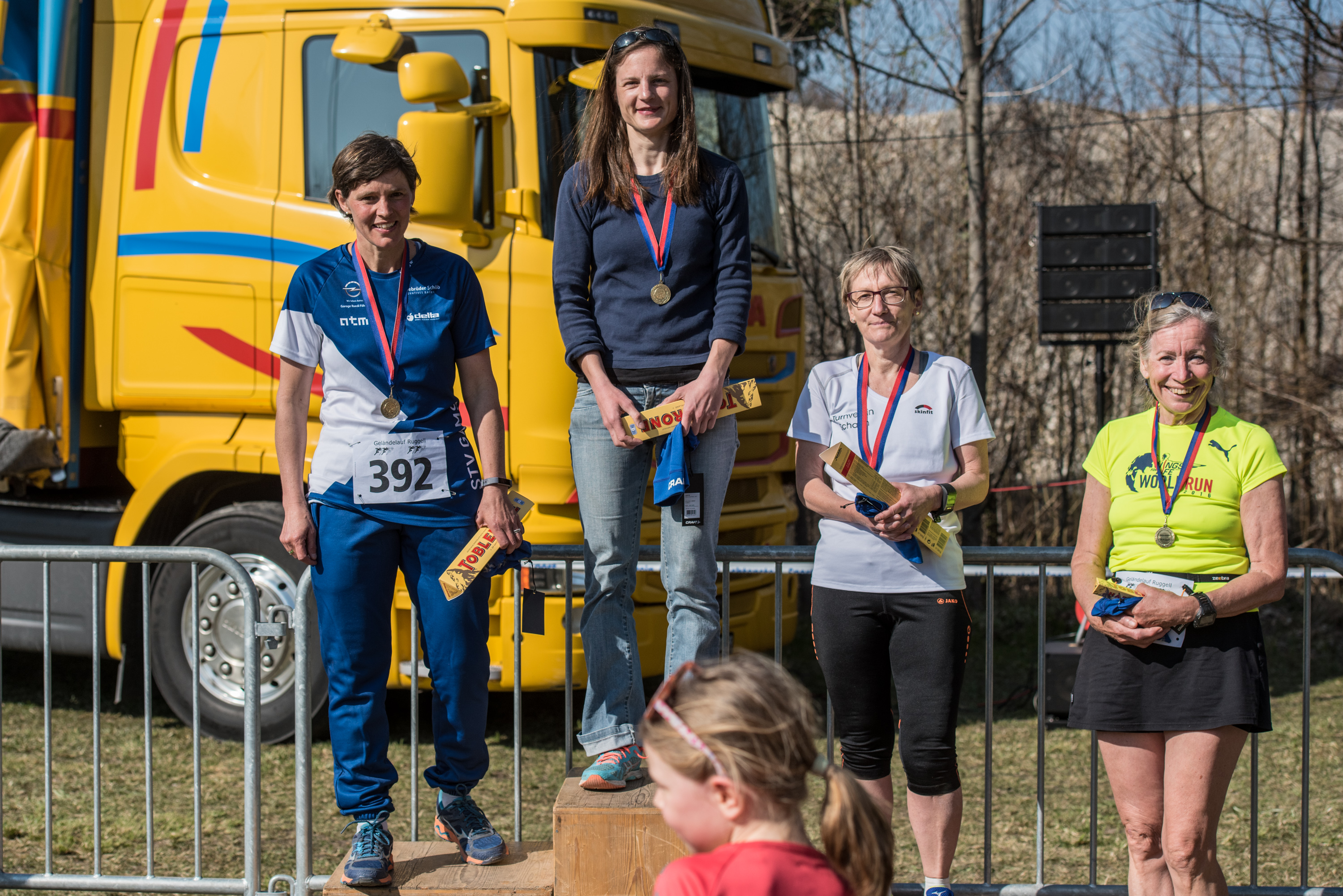 Siegerehrung Damen, lange Strecke