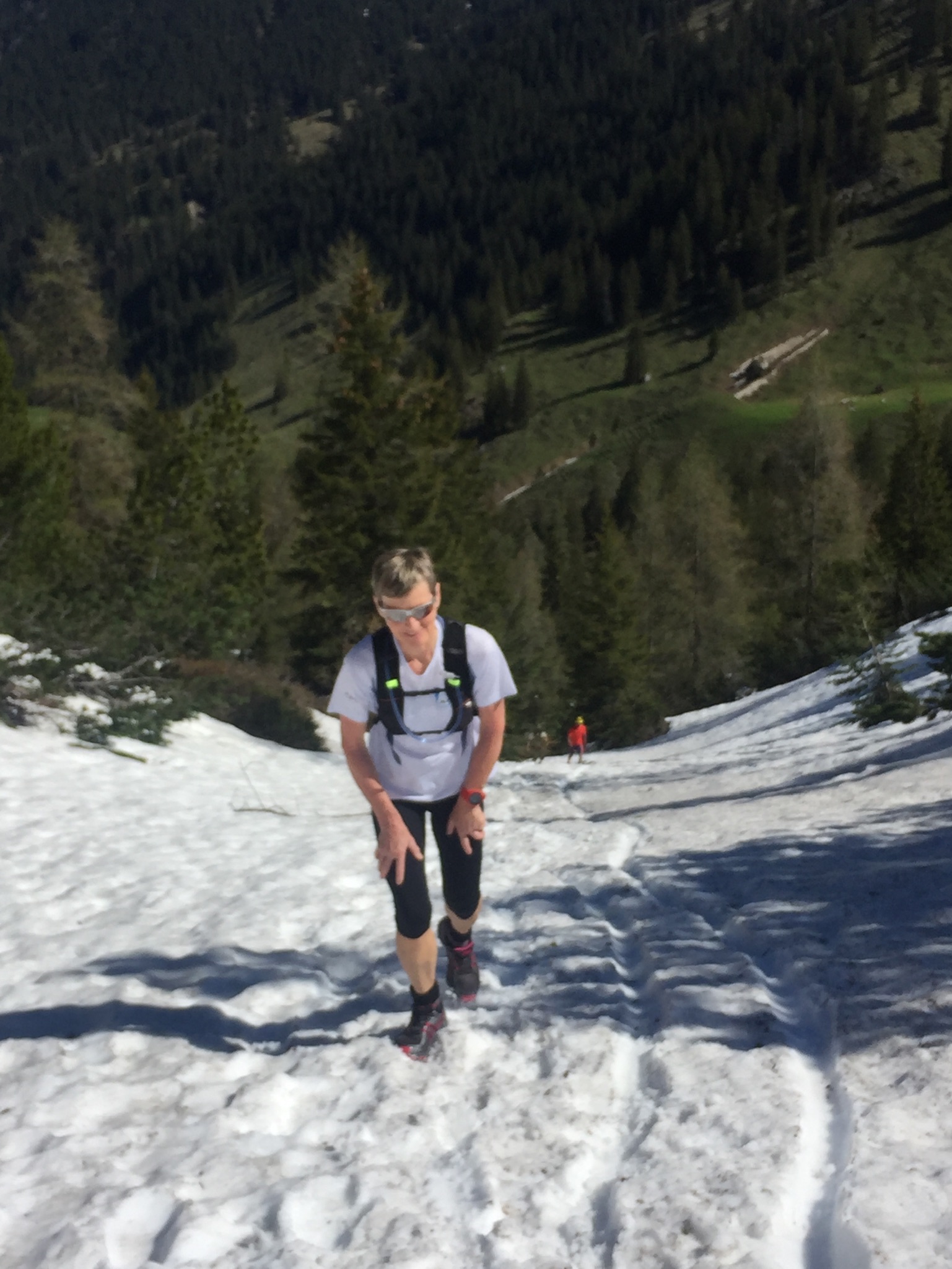 Annelies im (Schnee-)Steilhang