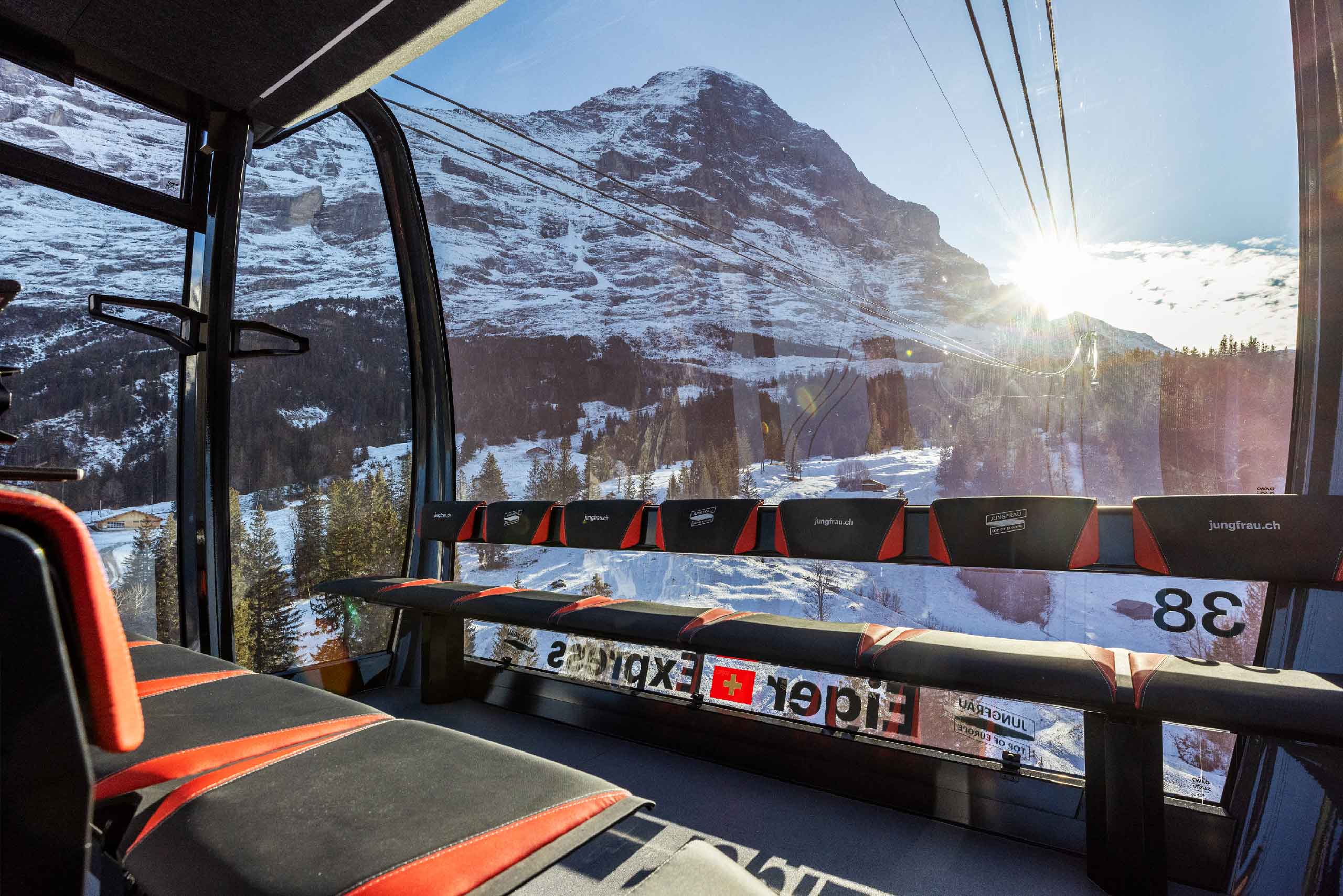 So sieht die Gondel der V-Bahn aus.