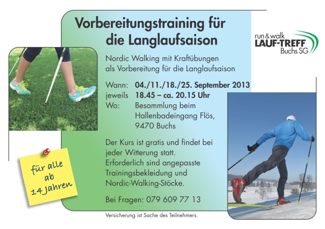 Vorbereitungstraining für die Langlaufsaison