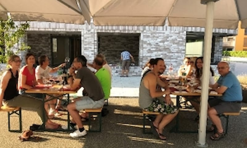 Risotto-Essen bei Annelies und Antonio Gonzalez, 13. Juli 2018