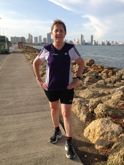 Laufen am Meer in Cartagena, Kolumbien, 18.10.12